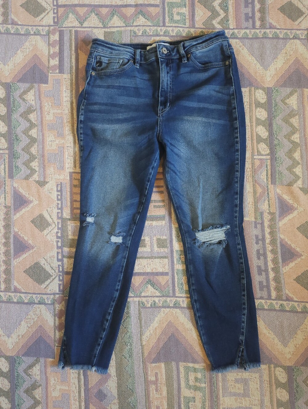 KanCan Jeans Womens 11/29 High Rise Ankle Skinny Distressed Raw Hem